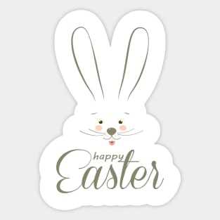 Happy Easter Holiday, Easter Bunny Art Sticker